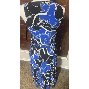 Ralph Lauren LRL Dress‎ Sz 2 Equestrian Blue Stretch Knit Bit Bridle Career thumbnail 4
