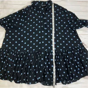 Zara Woman Oversized Drop Waist Polka Dot Tunic Size Medium thumbnail 8