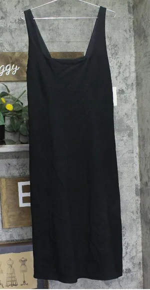 A New Day Ponte Knit Sleeveless Square Neck Midi Dress 94435280 Black L thumbnail 1