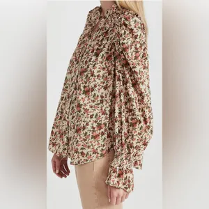 Free People Floral Blouse in Orange and Green vintage combo thumbnail 4