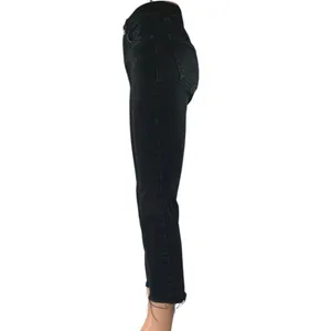 Zara Women's Black High Rise Raw Hem Flared Bootcut Cropped Denim Jeans Size 2 thumbnail 2