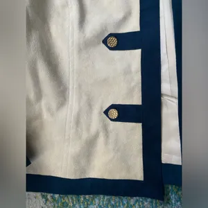 Vintage Ultrasuede military inspired tan blue blazer jacket, size 10. thumbnail 3
