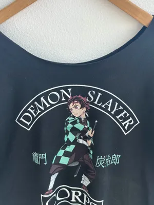 Demon Slayer Off The Shoulder Anime Graphic T-shirt thumbnail 3