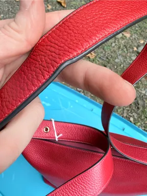 Authentic Coach Val Duffle Bag in Red Pebbled Leather Crossbody Shoulder Bag thumbnail 5