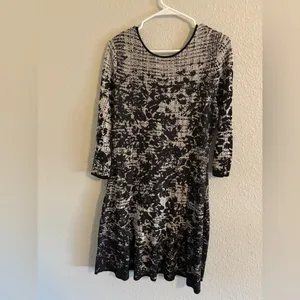 NIC+ZOE Black and White Long Sleeve Dress thumbnail 3