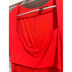 Forever 21 Red Cutout Cowl Neck Long Sleeve Bodycon‎ Midi Dress Womens XL thumbnail 5