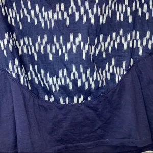J.Crew Linen Blend Top Small Navy Cream Sleeveless Peplum‎ Blouse thumbnail 2