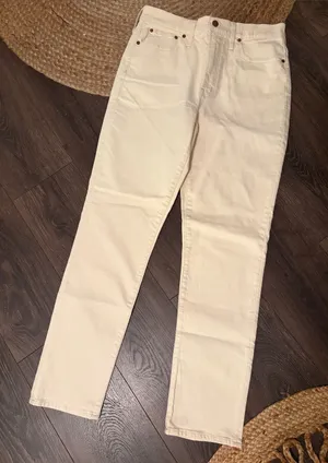 Madewell “The Perfect Vintage Jean” Cream Straight Jeans 30T thumbnail 1