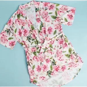 Show Me Your Mumu Brie Floral Robe Kimono Wrap Bridal OS‎ Rose thumbnail 2