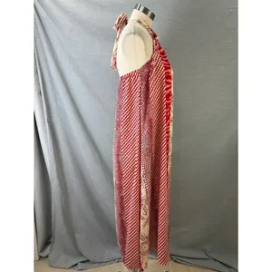 NWT Banana Republic Red White Mixed Print Halter Maxi Dress Tie Neck S Resort thumbnail 3