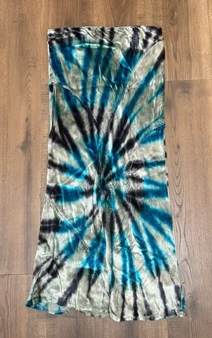 Free People Bali Serious Swagger Tie Dyed Velvet Midi‎ Skirt Pisces Combo Medium thumbnail 1