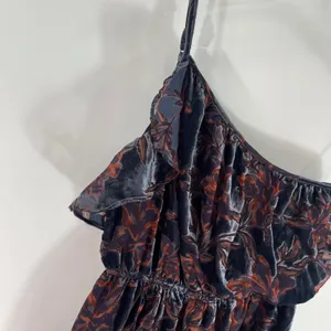 Adelyn Rae Angie Dress One Shoulder Velvet Floral Ruffle Small New With Tags thumbnail 10