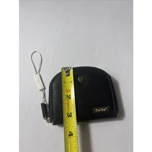 Charlie Paige Black Zip Around Heart Logo‎ Coin Change Purse NWOT READ thumbnail 5