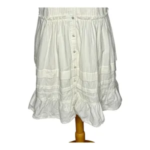 Free People Adella Mini Dress Womens Small Ivory White Boho‎ Open Back Button thumbnail 8