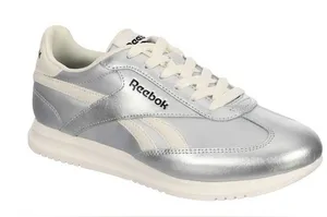 Reebok Women's Metallic Silver and Cream Sneakers thumbnail 1