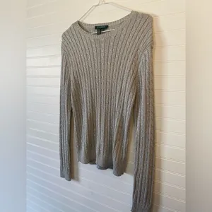 Lauren Ralph Lauren Metallic Sliver Cable Knit Sweater thumbnail 2