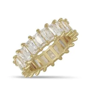 14k White Gold/Silver Baguette Ring Gold Size 7.5 thumbnail 1