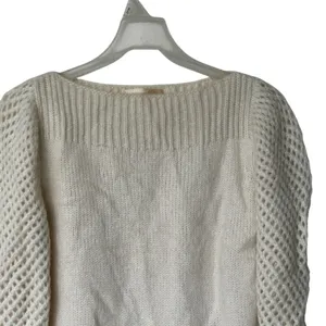 LoveShackFancy Rosie Sweater Sz S Baby Alpaca Merino wool Cream thumbnail 5
