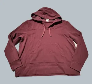 Maroon Burgundy Red Hoodie Pockets Women’s Pull Over drawstring basic amazon XL thumbnail 2