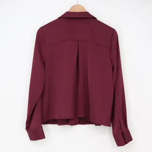 Old Navy Blouse Womens Medium Button-Down Burgundy Long Sleeve Excellent thumbnail 4