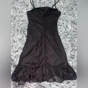 Dollskill Delia’s Black mesh ruffle slip dress thumbnail 5