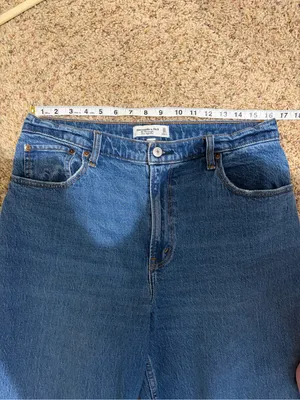 Abercrombie & Fitch Curve Love 90s Straight Ultra High Rise Jeans 32/14S SHORT thumbnail 12