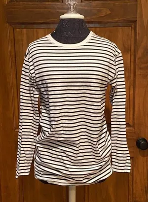 ASOS black and White stripe long sleeve tee 💜 thumbnail 1