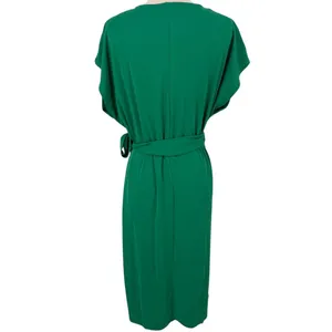 NWT Mango Women's Bow‎ Wrap Midi Dress Kelly Green Size 6 Feminine Contemporary thumbnail 6