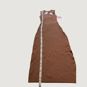 Miou Muse Anders Red Bean Brown Ribbed Cutout Back Midi Dress D2515 Womens L NEW thumbnail 5