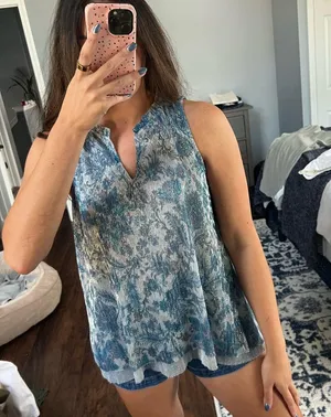 Anthropologie Shimmering Floral Blouse thumbnail 1