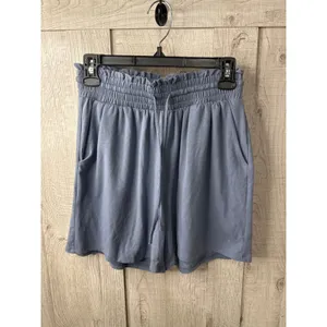 Womens Small Bundle White Cotton Cami and Blue Smocked Paperbag Lounge Shorts thumbnail 7