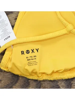 NWT Roxy Womens Tiki Triangle Tie-Back Bikini Swim Top 52038270405 Yellow XL thumbnail 7