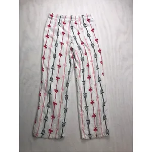 Sage & Sky Womens White Red Black‎ Bow Ribbon Pajama Set Size S Long Sleeve Crop thumbnail 7