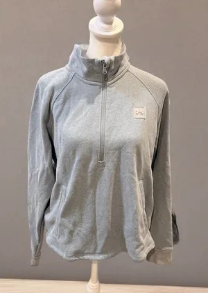 Mountain Hardwear Under Armour Sweatshirt Womens Size M Gray 1/4 Zip Pullover Mock Neck thumbnail 1