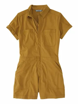 Title Nine Women’ Rosie Utility Romper Jumpsuit Ripstop Outdoor in Mustard XS thumbnail 1
