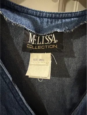 Melissa Collection Vintage Denim Button-Front Dress with Patchwork Hearts, Size thumbnail 5