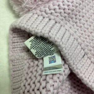 UGG‎ Chunky Crystal Pink Knit Beanie with Pom-Pom O/S thumbnail 6