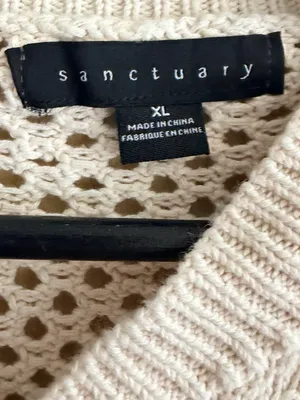 Sanctuary Cream Open-Weave Zip Front Cardigan thumbnail 3