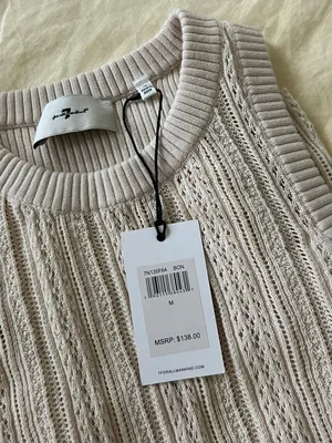 7 For All Mankind Tank Cream Crochet thumbnail 2