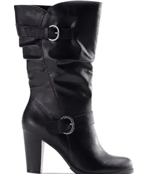 . Black Sachi Mid-Calf Block Heel Boots thumbnail 2