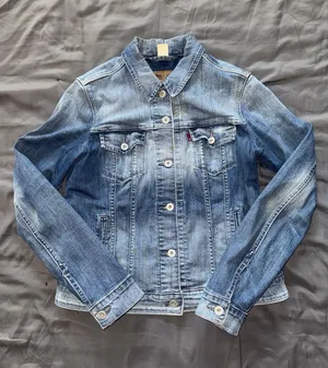Levis Jean Jacket Womens Blue Medium Wash Trucker‎ Denim Y2K Size Large thumbnail 1