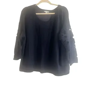 ✨American Eagle Black Crochet Long Sleeves Sz XL Sweater✨ thumbnail 4