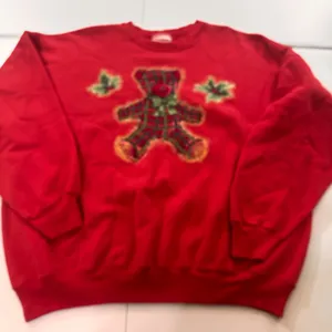 VTG Red Teddy Bear urgly Christmas Sweatshirt XXL Premium Weight holiday‎ unisex thumbnail 1
