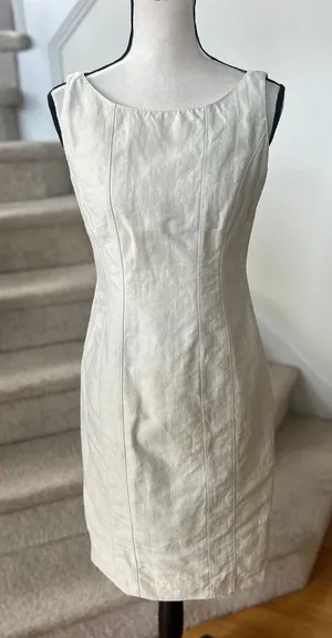Armani Collezioni Light Beige Knee Length Sleeveless Sheath Dress Career thumbnail 1