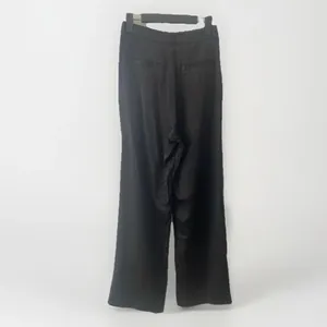Le Lis Wide Leg Satin Pants High Rise Dress Trousers Black Womens S Going out thumbnail 8