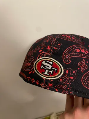 New Era Myfitteds San Francisco 49ers paisley red 30th anniversary Super Bowl patch size 7 1/8 brand new thumbnail 5
