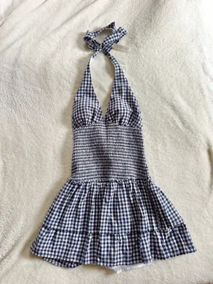 Hollister gingham mini dress S thumbnail 1