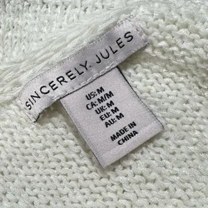 Sincerely Jules Cream Knit Heart Tank Top Women’s Medium thumbnail 3