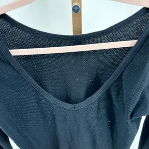 We The Free Black Long Sleeve V Neck Thermal Dress Size Large thumbnail 7