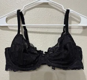 Victoria's Secret Bra 38C Body By Victoria Demi Lace Sheer Black Underwire thumbnail 1